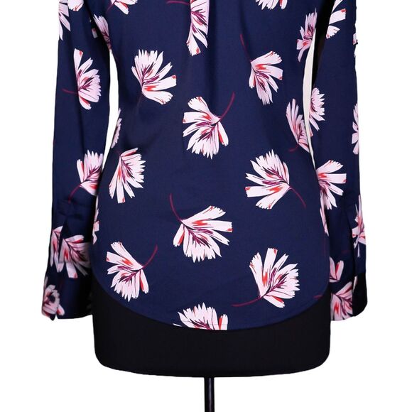 Express Women's Shirt Portofino Button Up Floral Slim Fit Colorful Blouse Top M - Picture 8 of 8